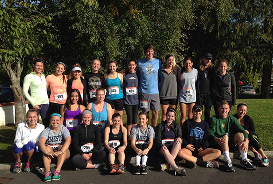 Semester at Sea participants gather before the race and prepare to run the Moone 10K.