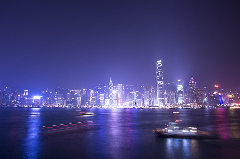 Jean-Michel M'Bouroukounda, an Anthropology student from CU Boulder, captured a long exposure of the Hong Kong skyline from the MV Explorer.