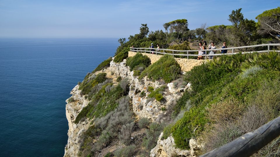 Looking out into the xxx students search for the outline of the African coast, which can be seen from this lookout on a rare clear day.