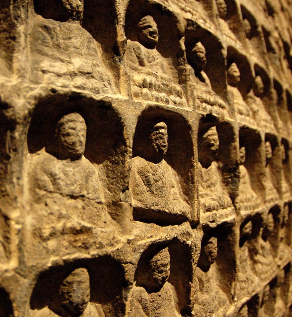 While in Shanghai, Josh Liberman from the University of Miami visited the Shanghai Museum in the People's Square. This piece is called 'Thousand Buddhist Stele' and came from Northern Zhou. It is estimated to have been made between 557 and 581 A.D.