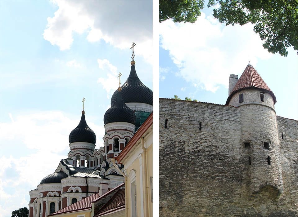 Onion domes of nineteenth-century Alexander Nevsky Cathedral and medieval walls of Tallnn's Old Town, a UNESCO World Heritage Site. Photos by Madeline Rencher of University of Utah..