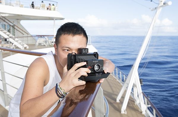 Hoang Nguyen with 'The Reporter' camera from the 1970's.