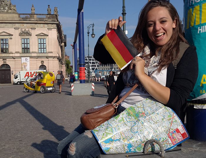 Hamati celebrates her arrival in Germany and navigates the city of Berlin as part of her overland travel experience.