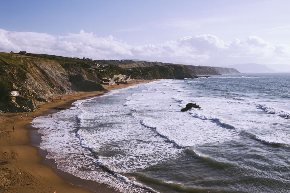 The beautiful beaches near the town of Sopelana, taken from the top of the cliffs on the coastline. Photo by Austin Harris, Seattle Pacific University