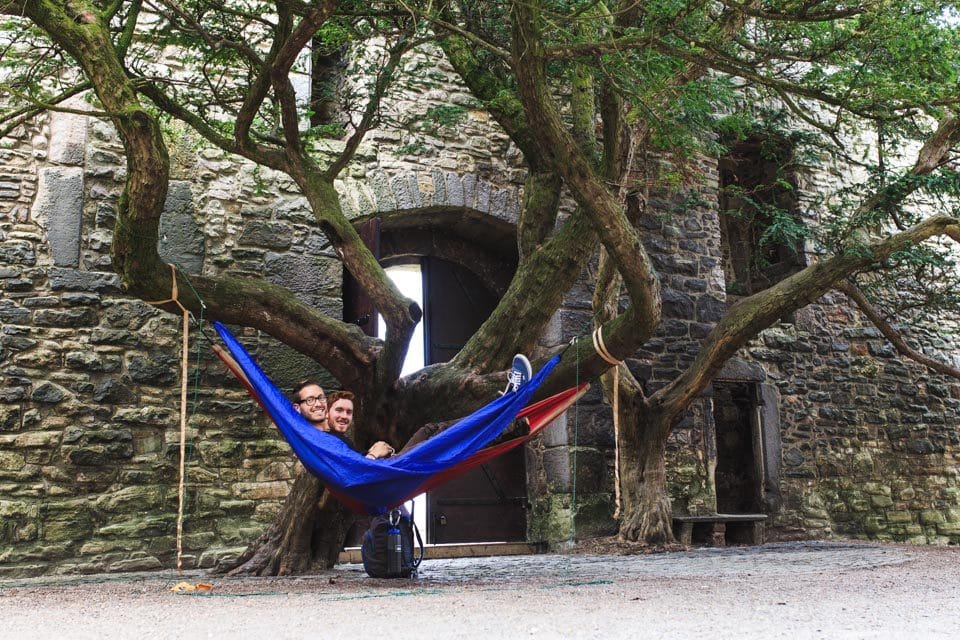 Right inside the castle were a few big trees with low-hanging branches. We took this opportunity to set up our hammocks underneath, taking some time to relax and rejuvenate ourselves for the adventure ahead.