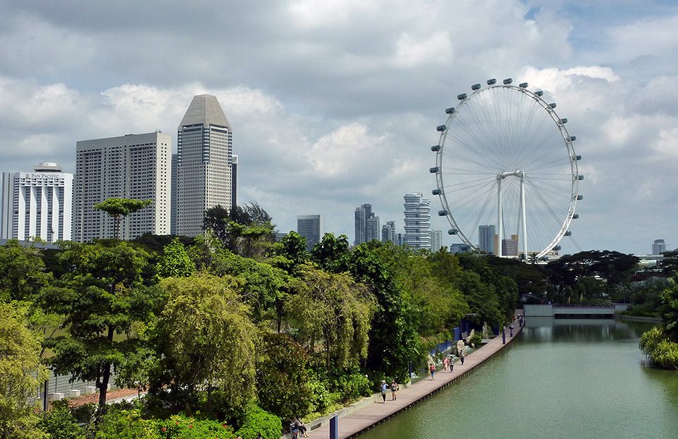Nick Bergh from the University of Virginia photographed the Singapore Flyer from the gardens at Marina Bay. When it was built in 2008, the Singapore Flyer was the tallest Ferris wheel in the world.