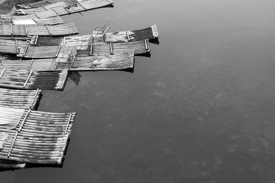 Olivia Vanni from the University of Montana photographed these bamboo rafts waiting for repair on the Yulong River that connects Guilin to Yangshuo. 