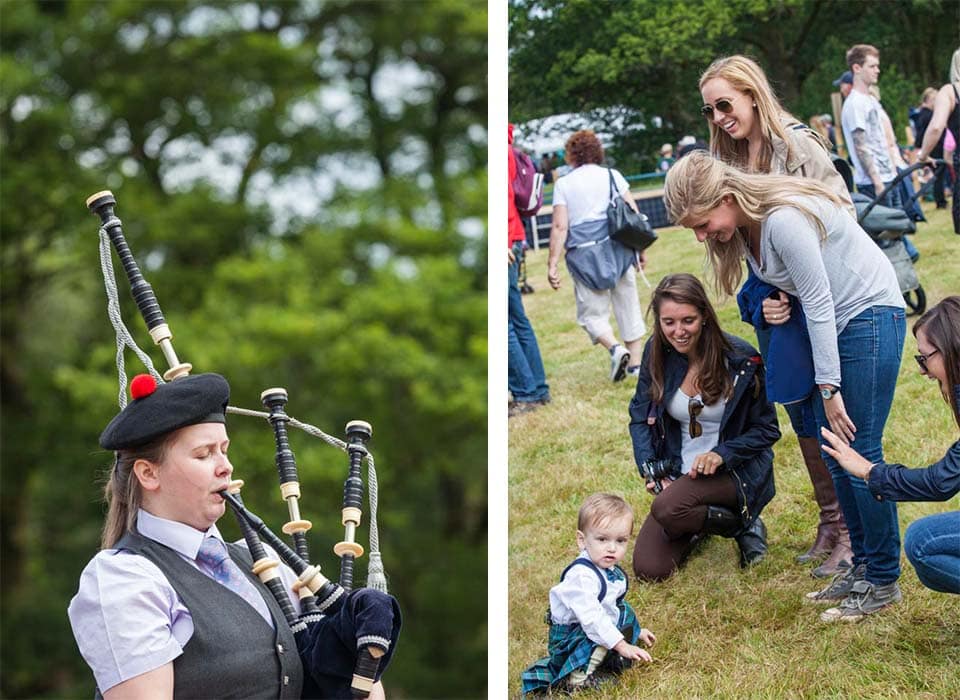 During the local piping event, competitors piped one of two tunes: the march Birnie Shield or Strathspey & Reel. At right, four University of Virginia students Addy Savarino, Gabi Jehle, Alison Dietze and Samantha Taylor make friends with a future Scottish heart breaker. 