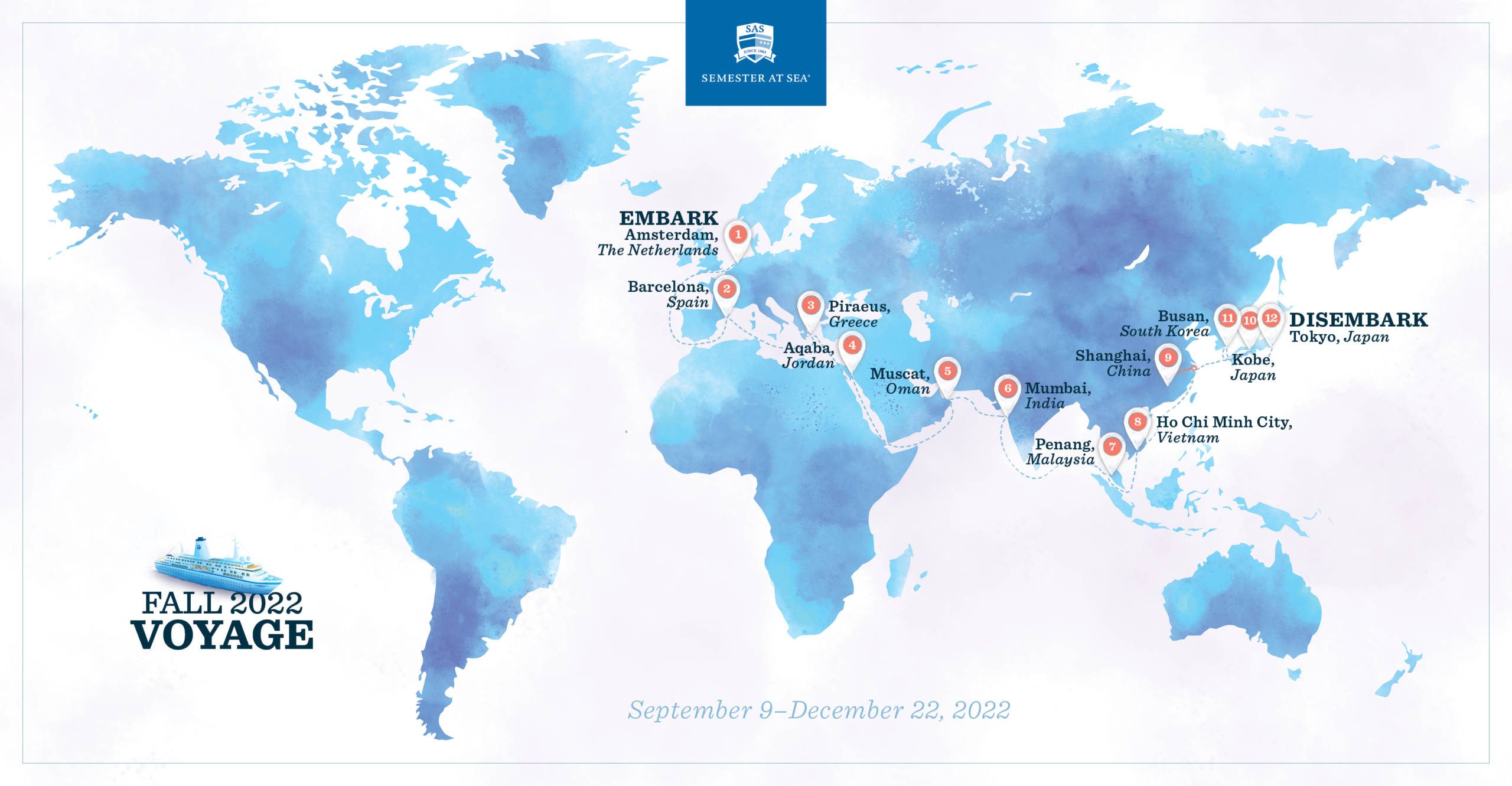 Fall 2022 & Spring 2023 Itinerary Updates – Semester at Sea