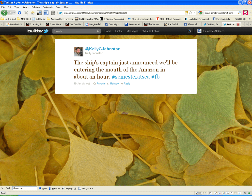 @KellyGJohnston a tweet about the global education experience semester at sea