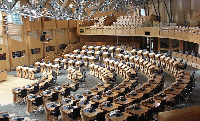 SAS students toured the light and airy Debating Chamber, where meetings of the full 129-member Scottish Parliament take place.