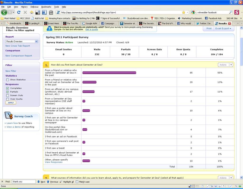Survey Data survey data from a semester at sea global education study abroad voyage