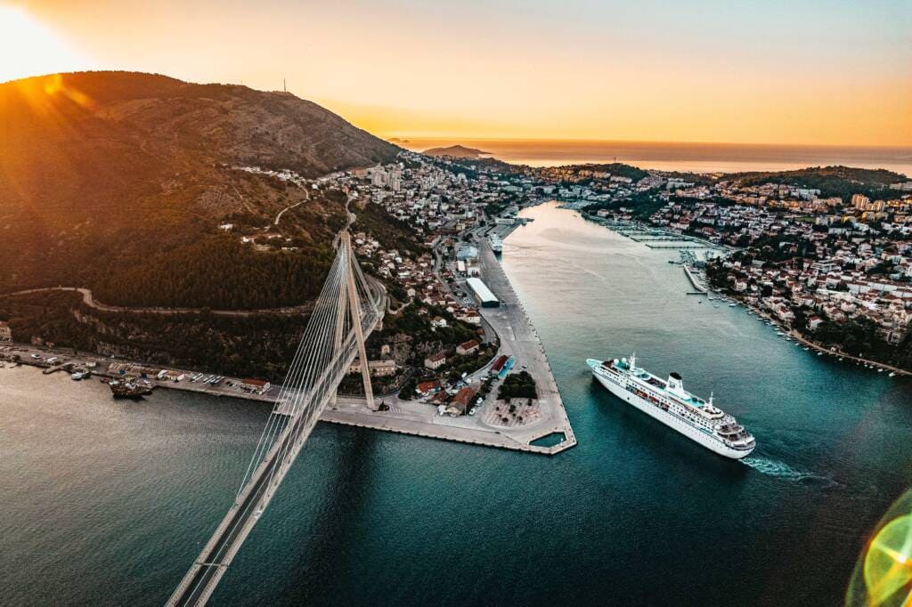 Drone Shot of Ship, FA24 and SP25 itineraries